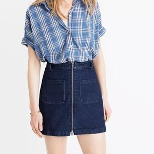 Madewell denim zip up skirt